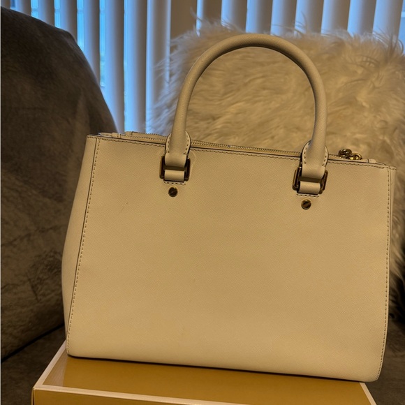 Michael Kors Cream Satchel with Gold Accents - Picture 8 of 13